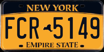 NY license plate FCR5149