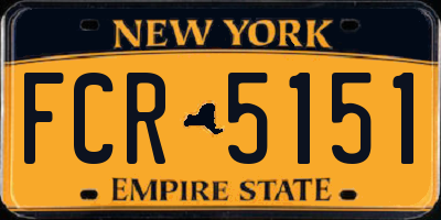NY license plate FCR5151