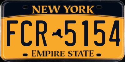 NY license plate FCR5154