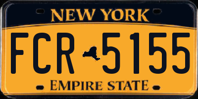 NY license plate FCR5155