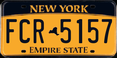 NY license plate FCR5157