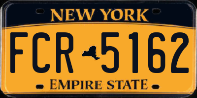 NY license plate FCR5162