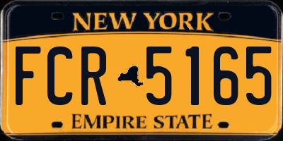 NY license plate FCR5165