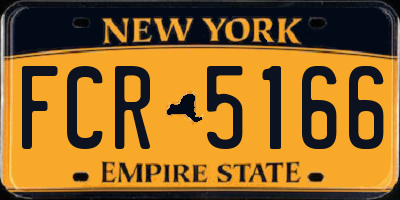 NY license plate FCR5166