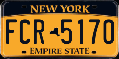 NY license plate FCR5170