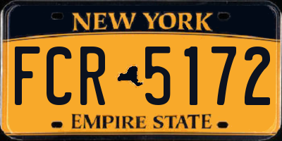 NY license plate FCR5172