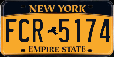 NY license plate FCR5174