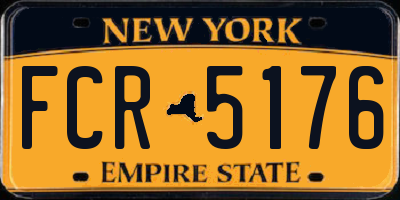 NY license plate FCR5176