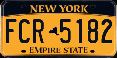 NY license plate FCR5182