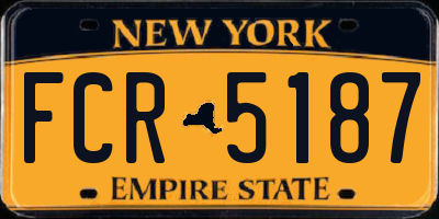 NY license plate FCR5187