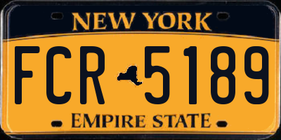NY license plate FCR5189