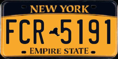 NY license plate FCR5191
