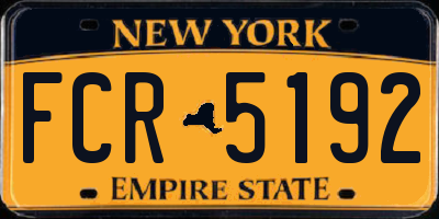 NY license plate FCR5192