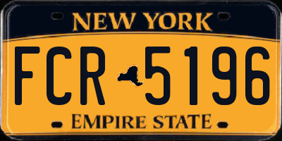 NY license plate FCR5196