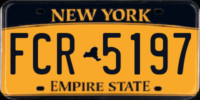 NY license plate FCR5197