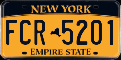 NY license plate FCR5201
