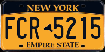 NY license plate FCR5215