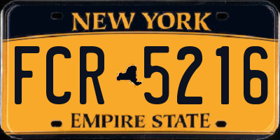 NY license plate FCR5216