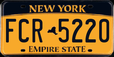 NY license plate FCR5220