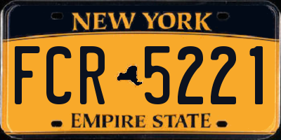 NY license plate FCR5221