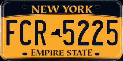 NY license plate FCR5225