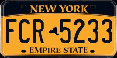 NY license plate FCR5233
