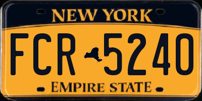 NY license plate FCR5240