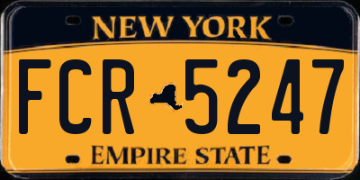 NY license plate FCR5247