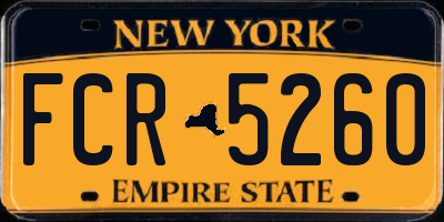 NY license plate FCR5260