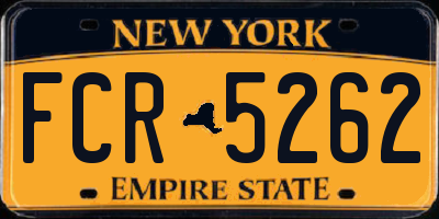NY license plate FCR5262