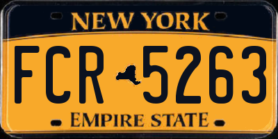 NY license plate FCR5263