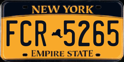 NY license plate FCR5265