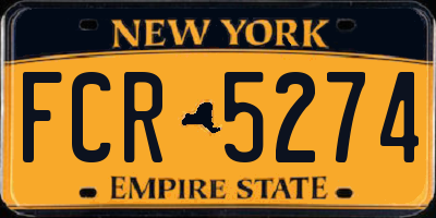 NY license plate FCR5274
