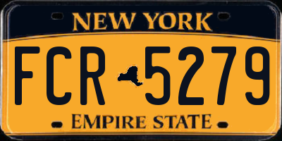 NY license plate FCR5279