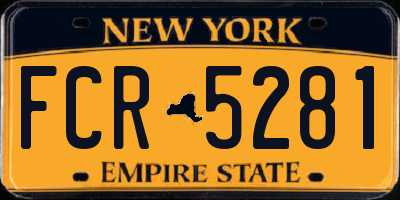 NY license plate FCR5281