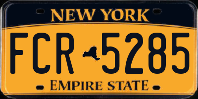 NY license plate FCR5285