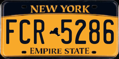 NY license plate FCR5286