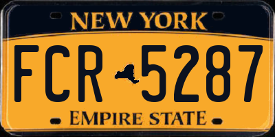 NY license plate FCR5287