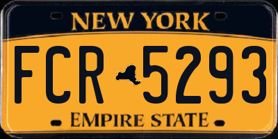 NY license plate FCR5293