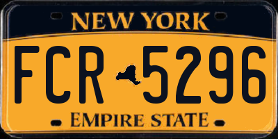 NY license plate FCR5296