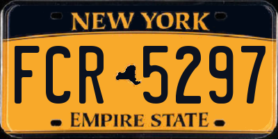 NY license plate FCR5297