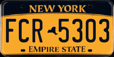 NY license plate FCR5303