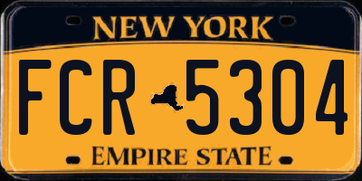 NY license plate FCR5304