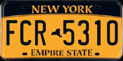 NY license plate FCR5310
