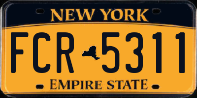 NY license plate FCR5311