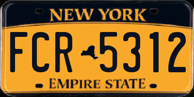 NY license plate FCR5312