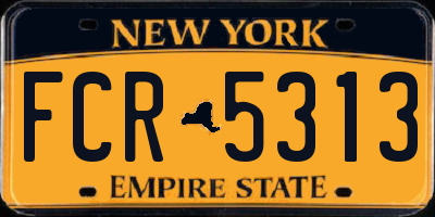 NY license plate FCR5313