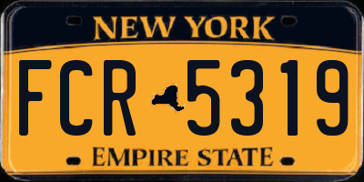 NY license plate FCR5319