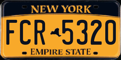 NY license plate FCR5320