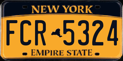 NY license plate FCR5324